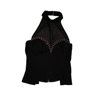 Size small black halter with stones
